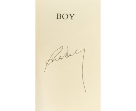 Dahl (Roald) Boy, first American edition, signed by the author on half-title, illustrations, original cloth-backed boards, du
