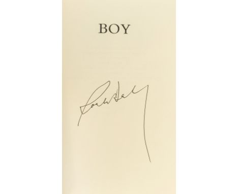 Dahl (Roald) Boy, first American edition, signed by the author on half-title, illustrations, original cloth-backed boards, du