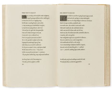 Cranach Press.- Rilke (Rainer Maria) Duineser Elegien; Elegies from the Castle of Duino, translated by V. &amp; Edward Sackvi