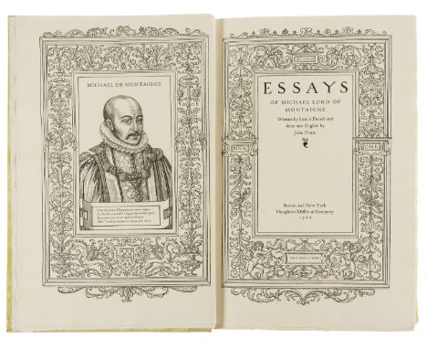 Rogers (Bruce).- Montaigne (Michel de) Essays, translated by John Florio, 3 vol., number 107 of 265 copies designed by Bruce 