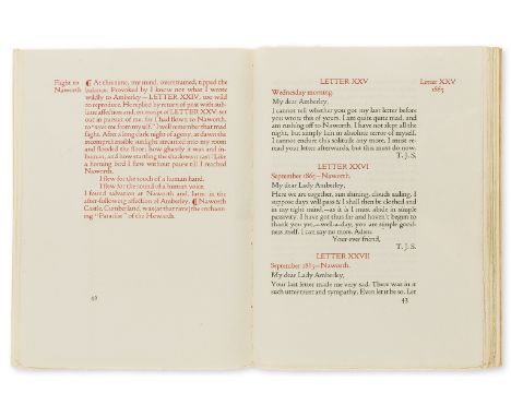Doves Press.- Cobden-Sanderson (T.J.) Amantium Irae: Letters to Two Friends 1864-1867, one of 150 copies on paper, printed in