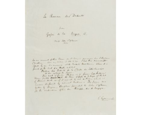Gace de la Bigne (Norman poet, chaplain to King John II of France, fl. 1348-77) Le Roman des Deduits [or Le Roman des Oiseaux