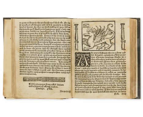 Fables.- Dialoges of Creatures Moralysed (The), collation: [flower]4 A-X4 2A-2T4, first edition in English, this copy lacking