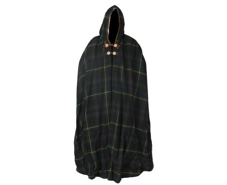 A SCOTTISH TARTAN HOODED CLOAK