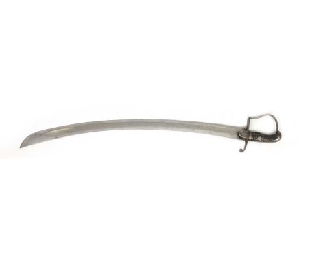 A LIGHT DRAGOON TROOPER’S 1796 PATTERN SWORD with broad curved blade stamped 'Osborn' to the top flat, stirrup hilt with leat