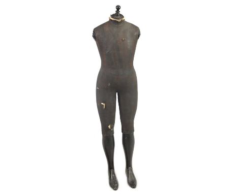 AN EARLY 20TH CENTURY FRENCH RETICULATED MANNEQUIN ATTRIBUTED TO STOCKMAN with ebonised wooden boots133cm high