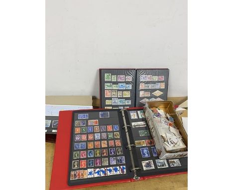 Two albums containing quantity of stamps one entirely British the other includes international stamps also a collection of Fi