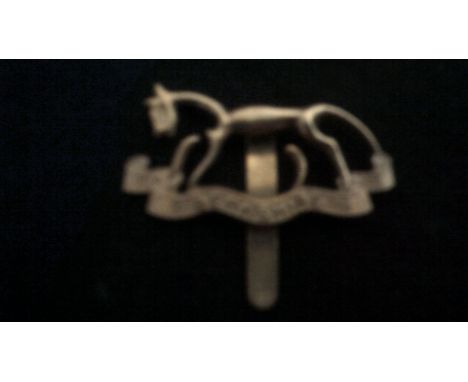 The Royal Berkshire (Hungerford) Yeomanry (Dragoons) Forage Cap Badge issued between 1908-1922 (Gilding-metal) slider. K&amp;
