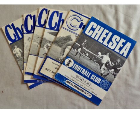 Chelsea Football Club Programmes 68 v West Brom; 69 v Everton, Stoke City, Nott's Forest, Tottenham Hotspurs; 1971 v Burnley 