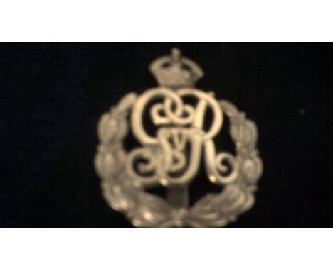 Military Provost Staff Corps WWI Onward Forage Cap Badge (Brass), slider. K&amp;K: 1054