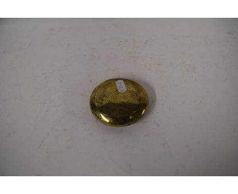 VICTORIAN BRASS SNUFF BOX MARKED 'J J BECKHAM, NORWICH, 1840'