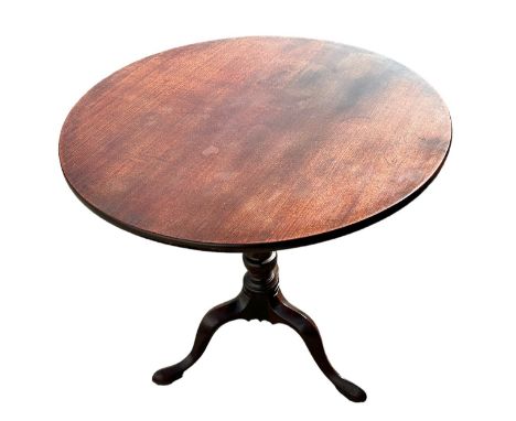 18th Century Cuban mahogany tripod table, measuring 76cm in diameter with height 73cm. 