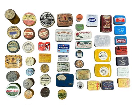 A collection of small tins, in mixed condition, to include Jolitred Foot Paste, Amovon Foot Paste, Pickles &amp; Sons Foot Oi