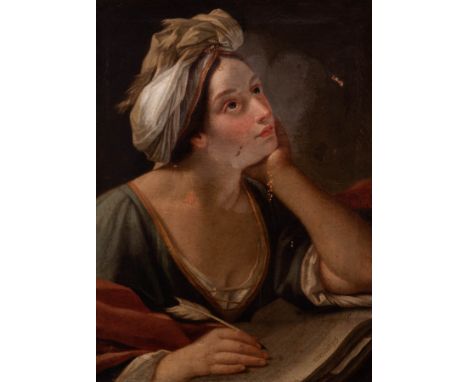 Italian school; XVII century."The Sibyl of Cumae".Oil on canvas.Presents repainting and perforation on the canvas.Measurement