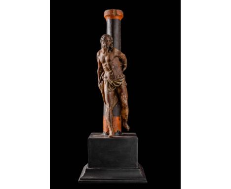 Attributed to JUAN DE ANCHIETA (Azpeitia, Guipúzcoa, c. 1540 - Pamplona, 1588)."Christ tied to the column".Carved and polychr