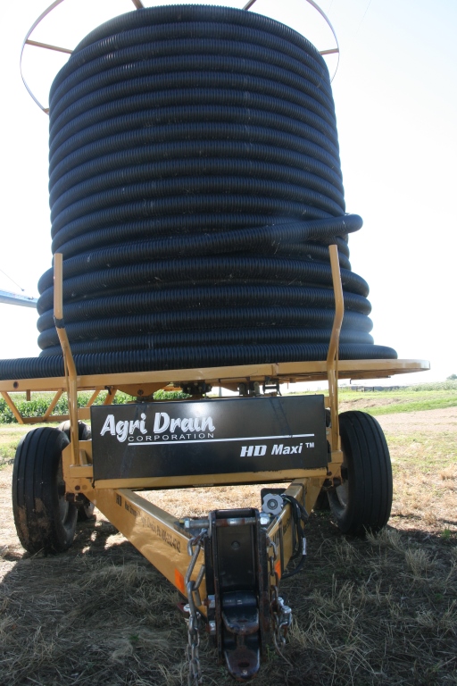 Agri Drain HD Maxi Tile Stringer Trailer w/Dual Axle