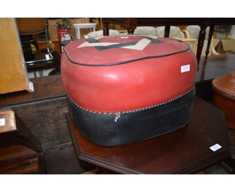 A vintage mid century stuffed pouffe