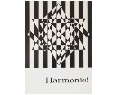 Original vintage propaganda poster - Harmonie - Harmony.  Image of a swastika transposed over the Star of David. Good conditi