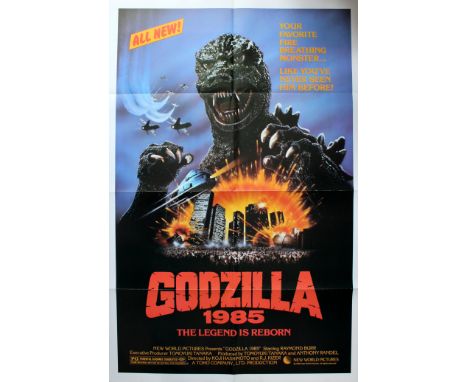 Godzilla 1985 Original vintage movie poster for Godzilla 1985 The Legend is Reborn starring Raymond Burr and produced by Tomo