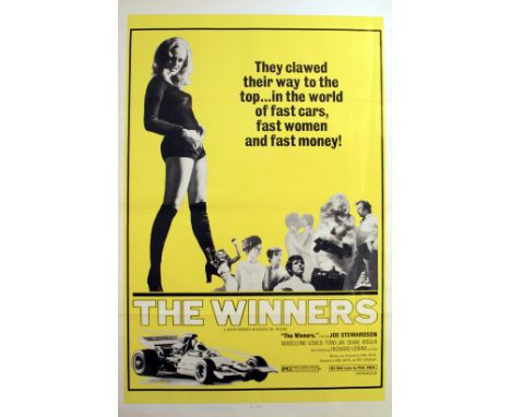 Original vintage cinema poster for a South African movie The Winners. Cool retro image with a slogan: They clawed their way t