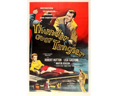 Original vintage movie poster for an American film Thunder Over Tangier "Invitation to Danger, Desire and Death!!!!" directed