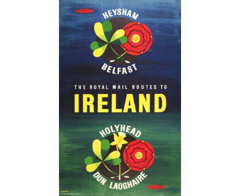 Ireland Heysham Belfast British Railways Original vintage British Railways travel advertising poster: Heysham / Belfast - The