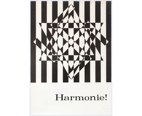 Original vintage propaganda poster - Harmonie - Harmony.  Image of a swastika transposed over the Star of David.  Good condit