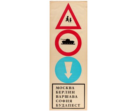 Original vintage anti-Soviet propaganda poster issued during the 1960s, most likely printed in the Czech Republic or Hungary.