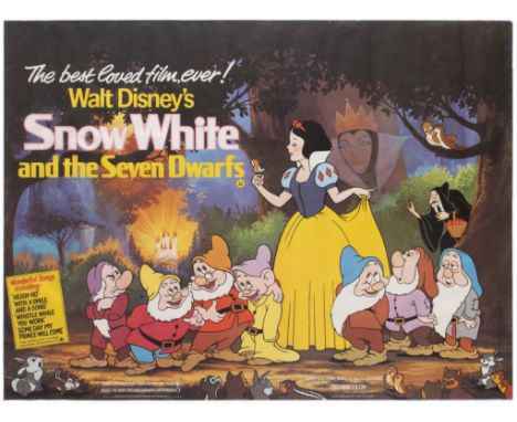 Original vintage film poster for the UK quad movie poster for the 1983 re-release of Snow White and the Seven Dwarfs&nbsp;- a