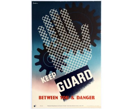 Propaganda original vintage poster Keep Guard Between You &amp; Danger. The Royal Society for the Prevention of Accidents (Ro