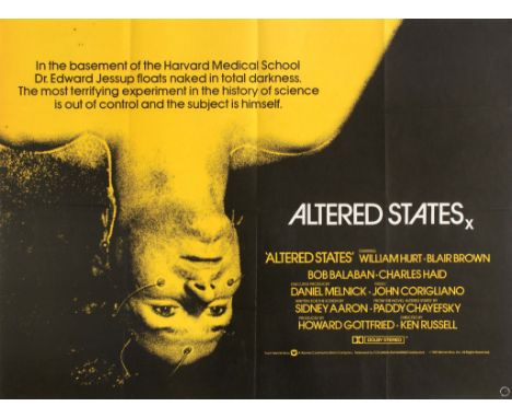 Original vintage movie poster for the American science-fiction horror film Altered States, directed by Ken Russell based on t