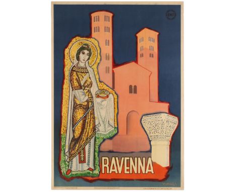 Original vintage travel poster Ravenna issued by ENIT.  Good condition, folds, repaired tears. County: Italy, year of printin