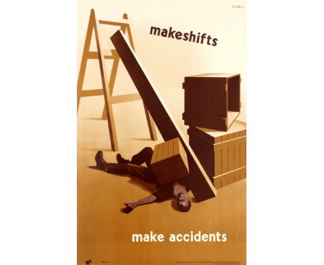 Original vintage public safety poster published by the Royal Society for the Prevention of Accidents ROSPA  depicting a man l