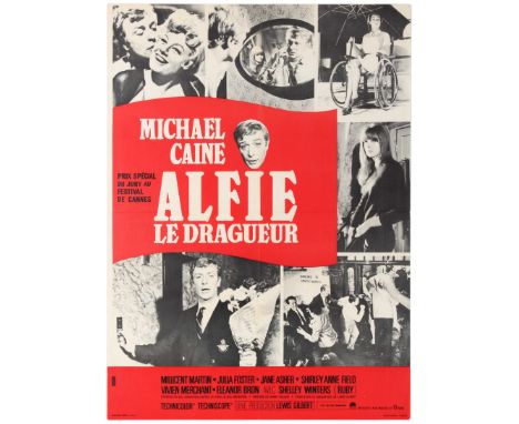 Original vintage movie poster for the first release in France of Alfie la Dragueur / Alfie - The Flirty - Alfie is a 1966 Bri