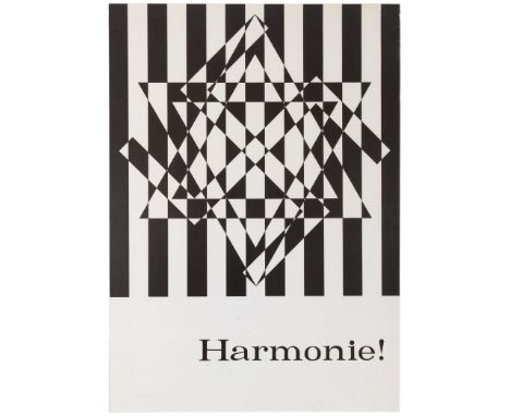 Original vintage propaganda poster - Harmonie - Harmony.  Image of a swastika transposed over the Star of David. Excellent co