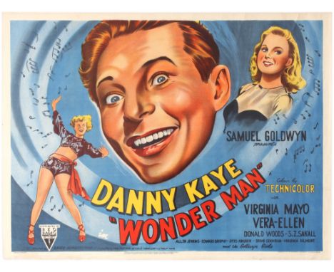 Original vintage film poster for Wonder Man&nbsp;- a 1945&nbsp;musical film&nbsp;starring&nbsp;Danny Kaye&nbsp;and&nbsp;Virgi
