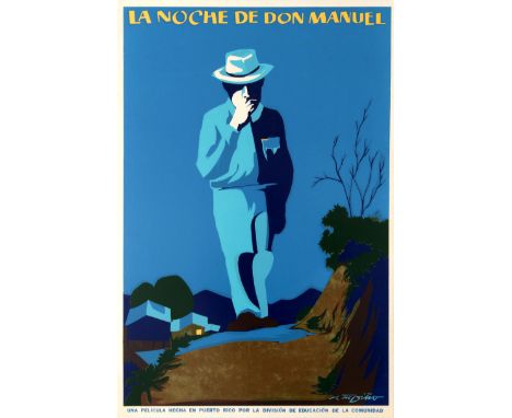 Original vintage movie poster for a film La Noche de Don Manuel / The Night of Don Manuel made in Puerto Rico for the Departm