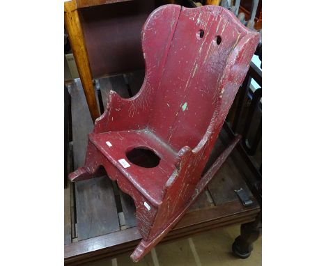 A Vintage painted pine child's rocking chair 