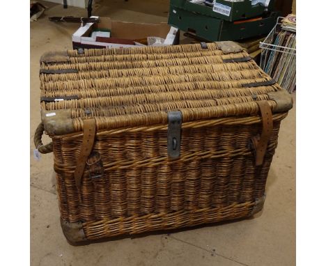 Vintage wicker laundry basket 