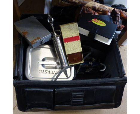 A doctor's travel bag with Vintage medical equipment 