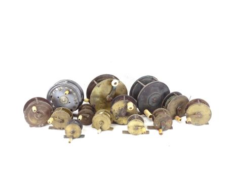 Vintage brass and other fishing reels 