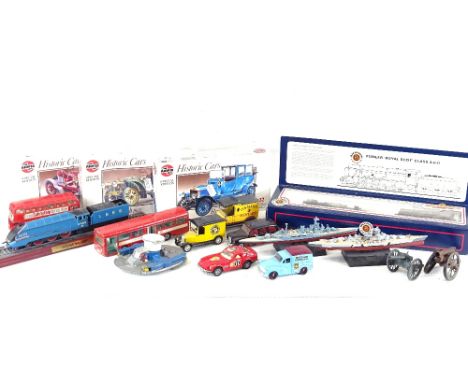 Dinky Toys bus, Airfix historic car kits, ships etc 