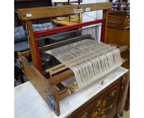 A Vintage pine framed table-top loom, by Weavemaster 