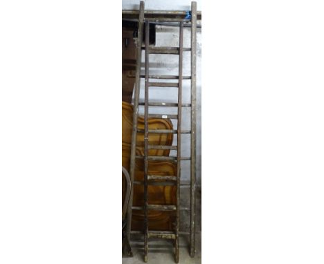 2 Vintage pine ladders 