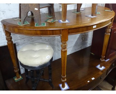 A Victorian mahogany demilune console table 