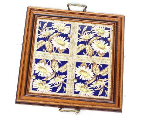 A tile-set tray, 38cm overall 