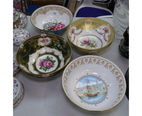 4 large modern Royal Worcester and Spode limited edition fruit bowls, 26cm across, perfect condition 