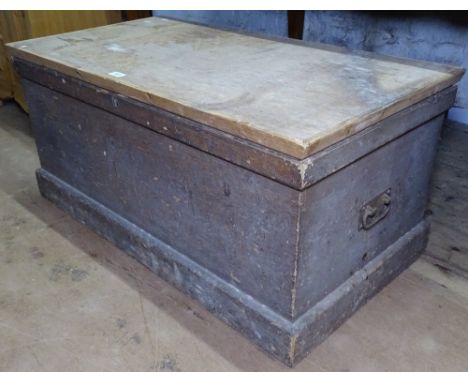 A Victorian stained pine carpenter's tool chest, W98cm, H44cm, D52cm 