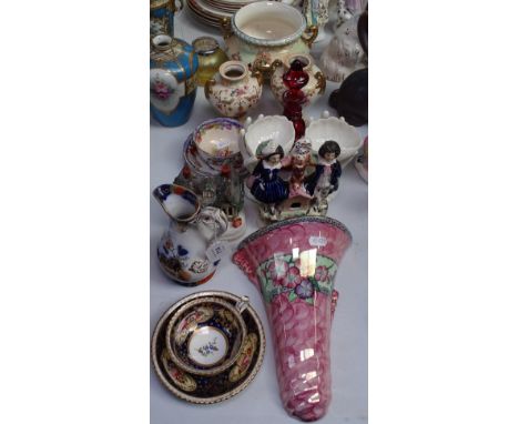 Maling wall pocket, cabinet cups and saucers etc 