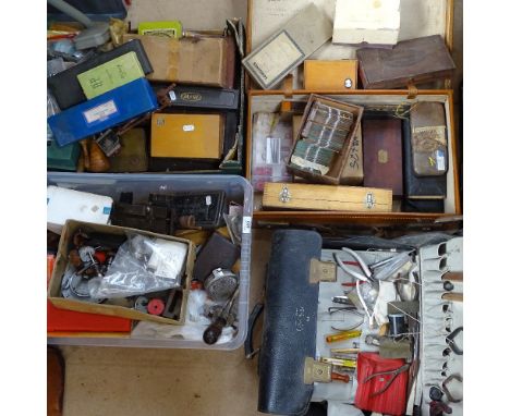 A large quantity of clock and watchmaker's tools and equipment 
